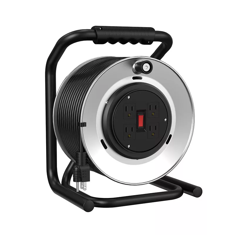 รอกม้วนสายไฟโลหะ 4 ช่อง 120 ฟุต รอกม้วนสายไฟโลหะ 4 ช่อง 120 ฟุต